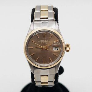 ROLEX DATEJUST CHOCOLATE DIAL 14k Yellow Gold SS Ladies Watch